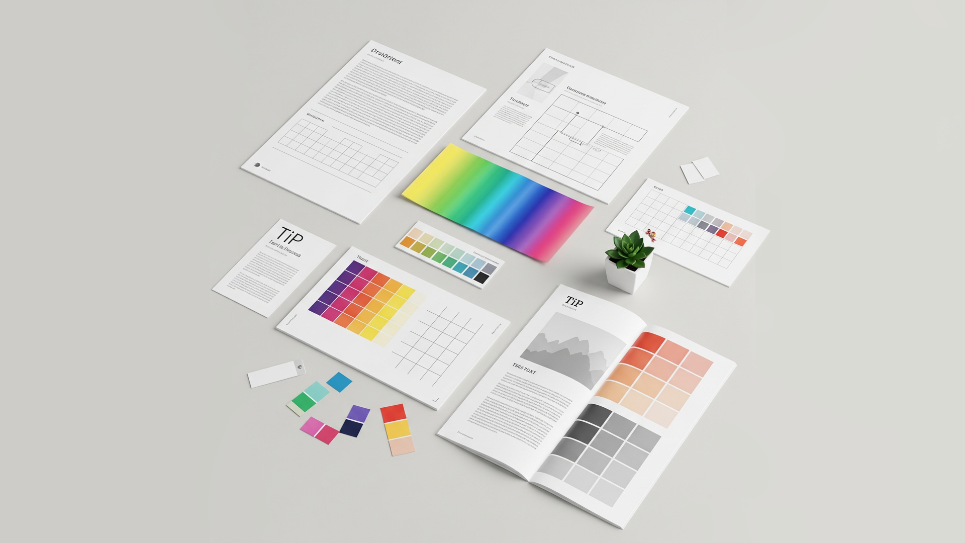 Collage showing different pictures with colors, depictimg color palettes